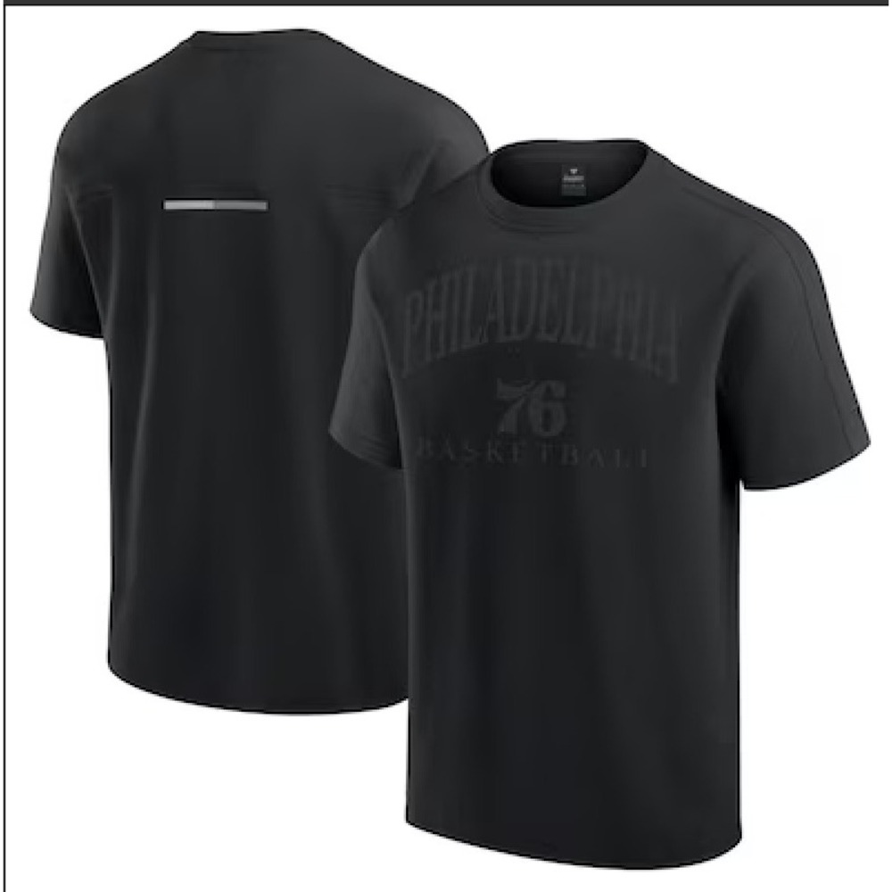 Fanatics Signature Philadelphia 76ers Mens 2XL Black Flex Tri-Blend T-Shirt NBA